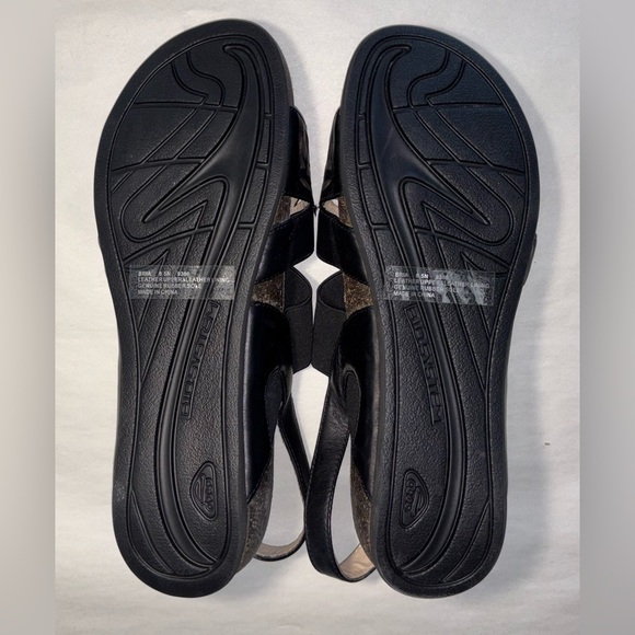 Abeo Women's Size 8.5 Black Open Toe Sandles With Laser Cut Design Elastic Strap - Picture 5 of 6